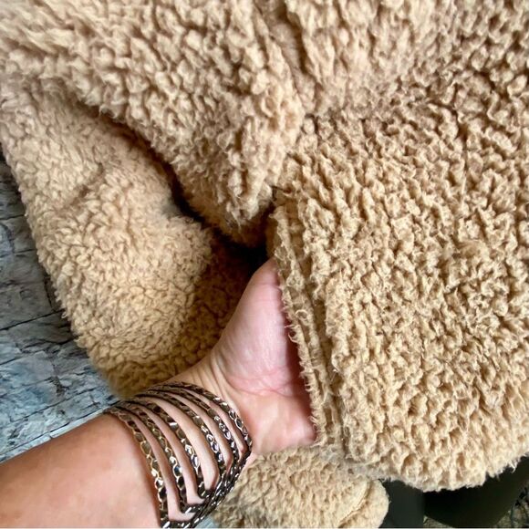 Hollister Half Zip Sherpa Pullover Women's Size XS Oversized with Pockets - Picture 4 of 8